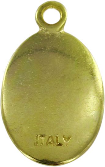 medaglia san curato d'ars in metallo dorato e resina - 2,5 cm