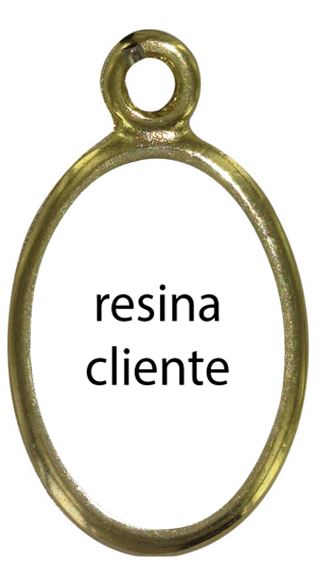medaglia metallo dorato immagine cliente in resina - 2,5 cm