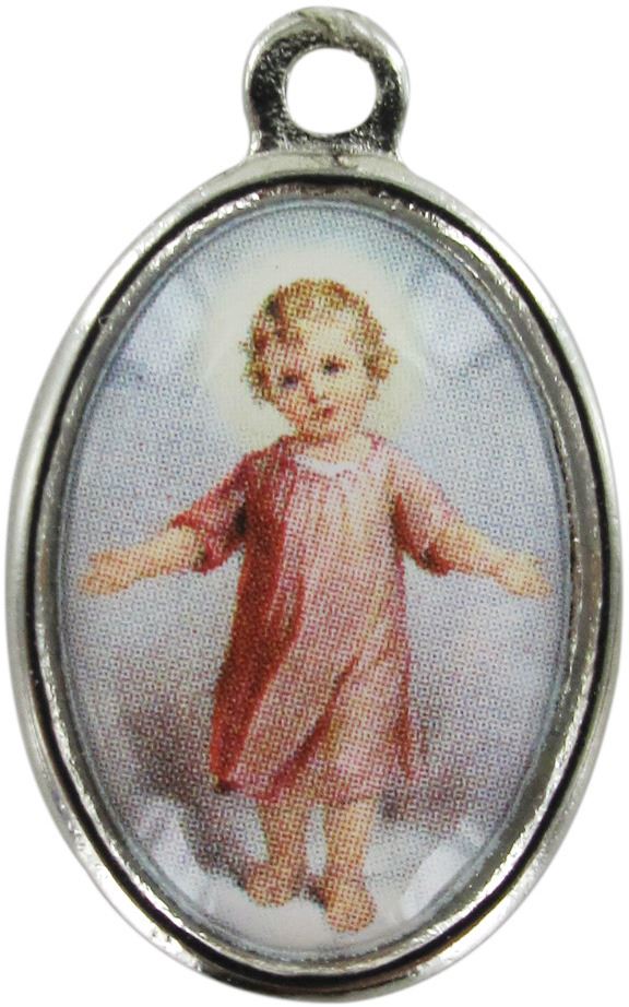 stock:medaglia gesù bambino in metallo nichelato e resina - 2,5 cm