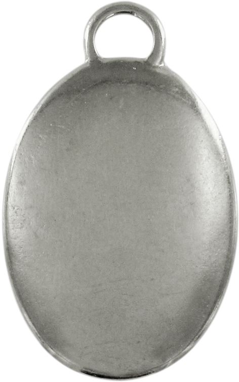 medaglia ovale in metallo nichelato con immagine cliente resinata - 3,5 cm
