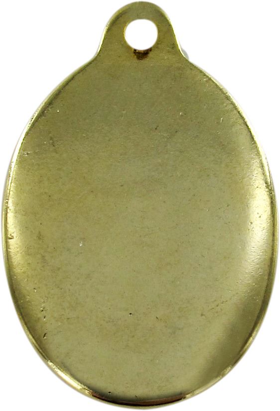 medaglia miracolosa in metallo dorato con bordo azzurro - 3 cm