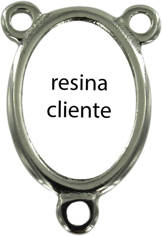 crociera in metallo nichelato con immagine cliente per rosario fai da te - 2,5 cm