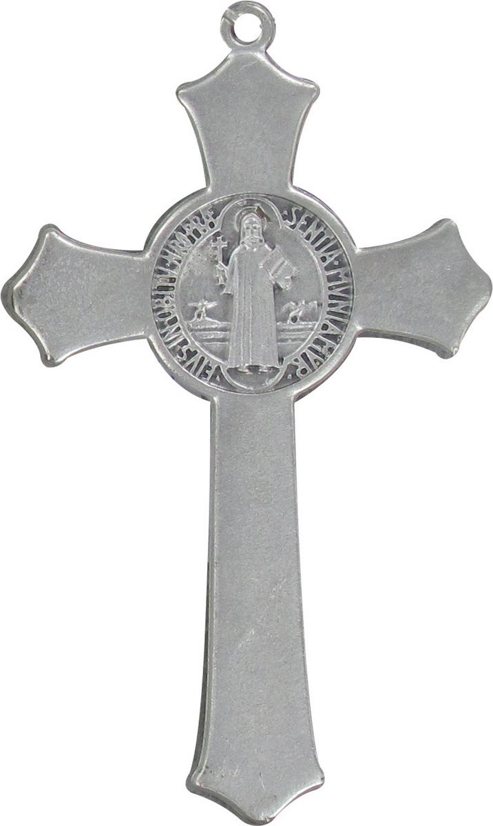 croce san benedetto in metallo ossidato - 7,5 cm