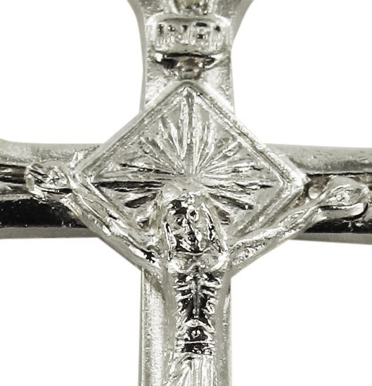 croce in metallo argentato con cristo - 3 cm