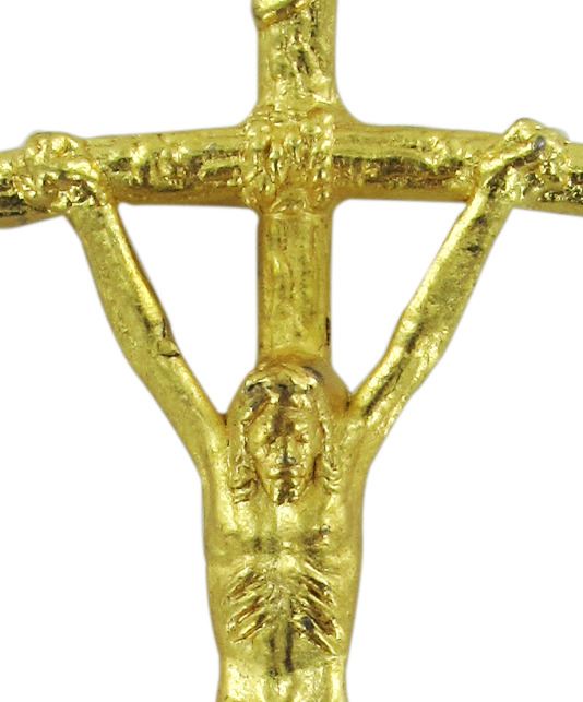 croce pastorale con cristo riportato in metallo dorato - 3,8 cm