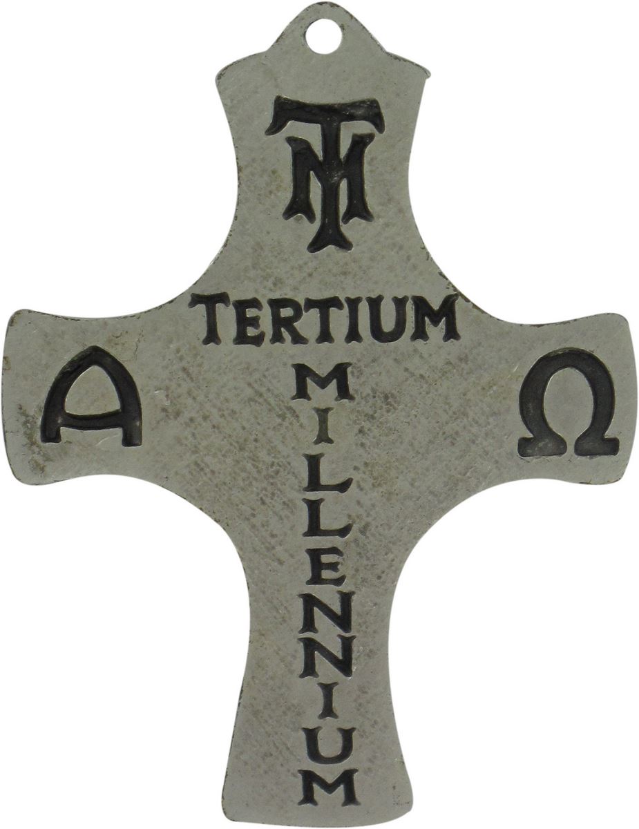 bomboniera comunione: croce in metallo con simboli della comunione - 8 cm