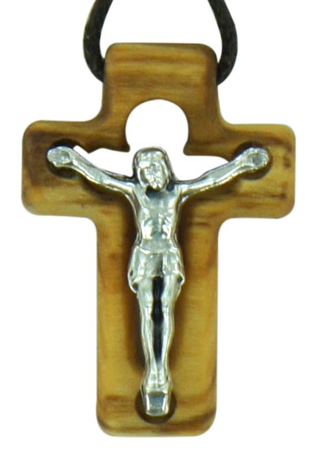 croce in ulivo con cristo - 2,8 cm
