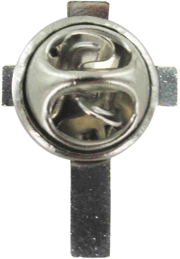 crocetta distintivo in metallo liscio nichelato con pin - 2 cm