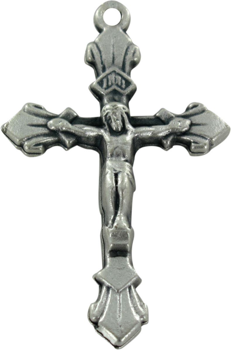 croce con cristo riportato in metallo ossidato - 4,5 cm