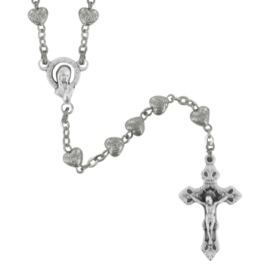 rosario metallo argentato mm 6