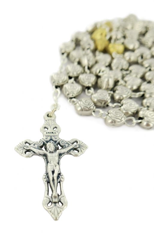 rosario metallo argentato mm 6