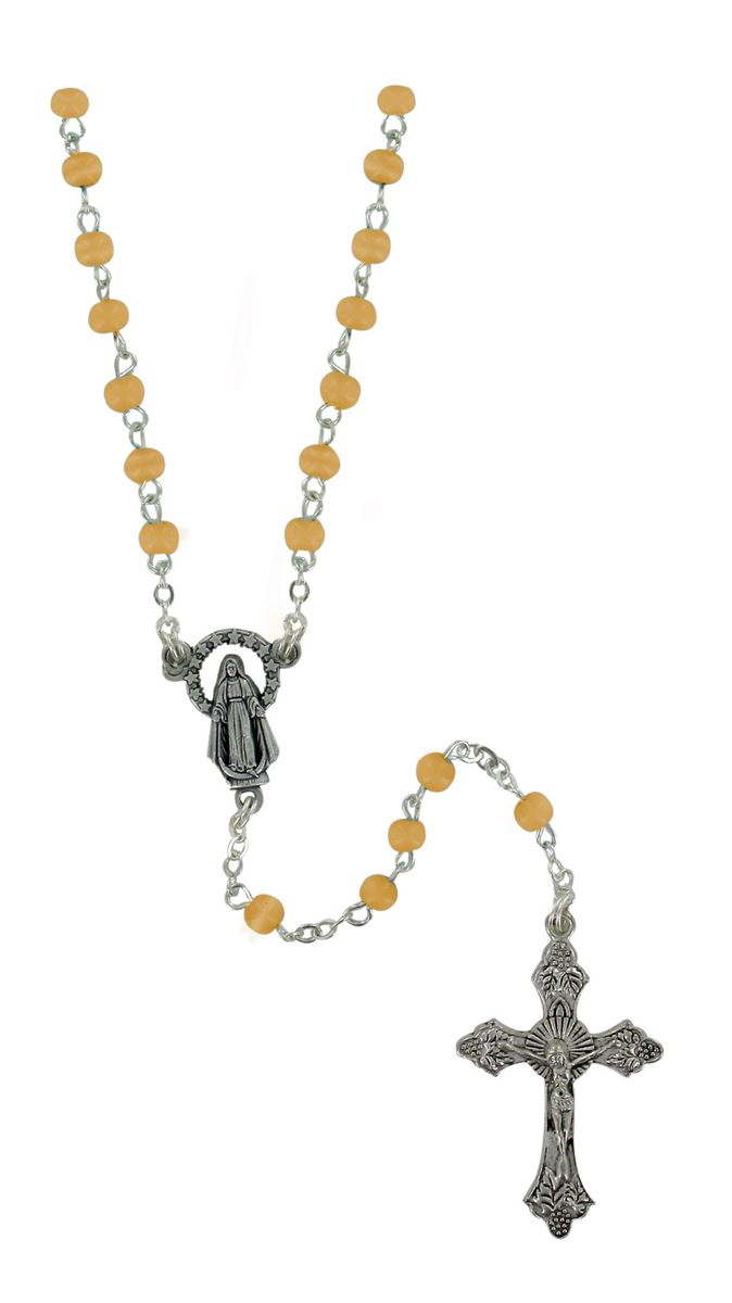 rosario imitazione perla tonda Ø 4 mm topazio