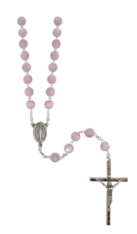 rosario imitazione madreperla tondo Ø 7mm rosa