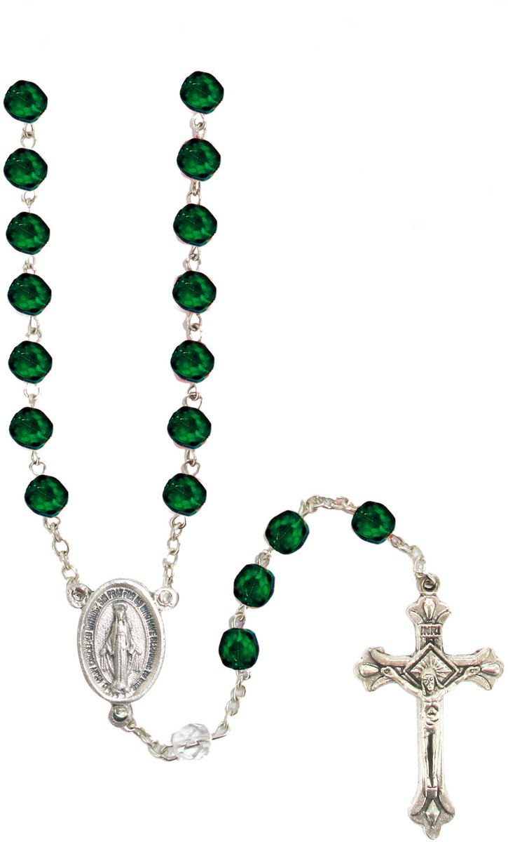 rosario in semicristallo Ø 6 mm scarabeo