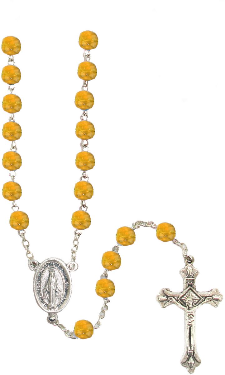 rosario in semicristallo Ø 6 mm  topazio
