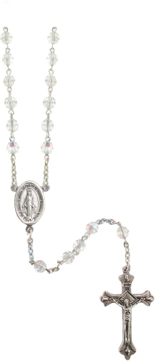 rosario in semicristallo Ø 7 mm bianco