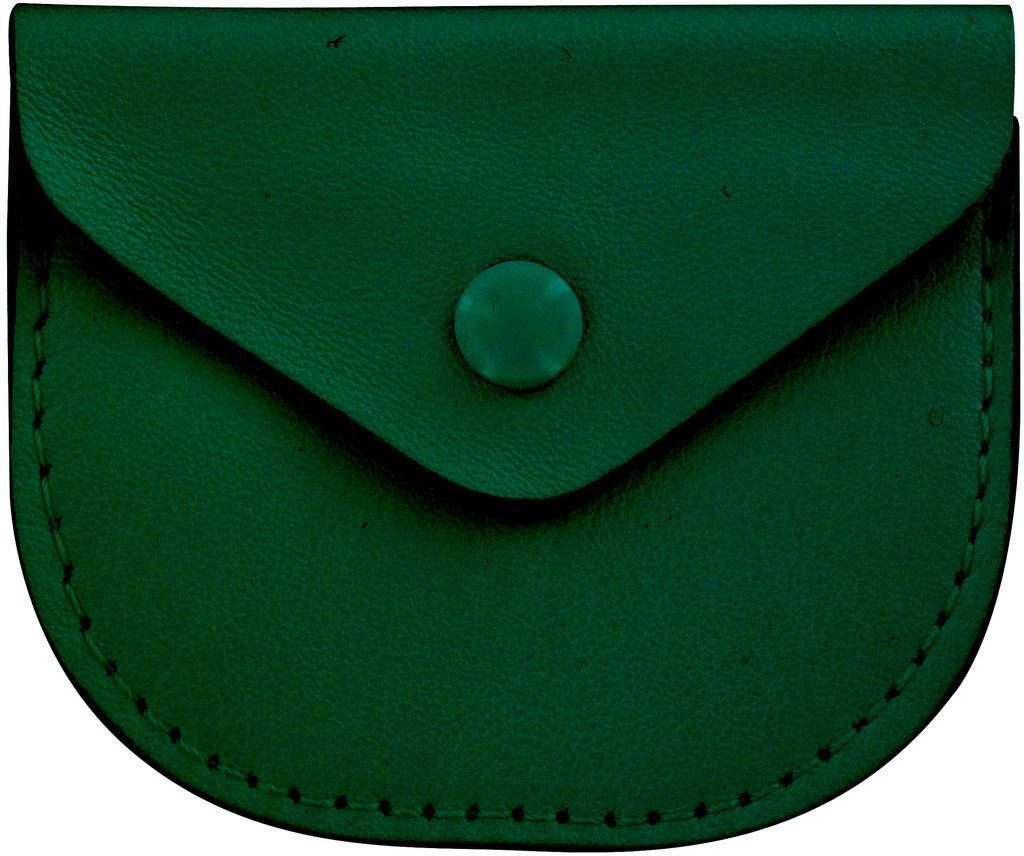 portarosario con bottone in vera pelle di colore verde - 7 x 6 cm