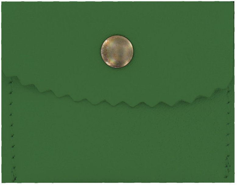 portarosario con bottone in pelle colore verde - 6,4x5 cm