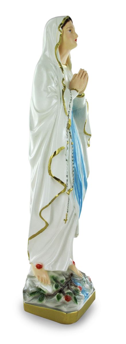 statua madonna di lourdes in gesso madreperlato dipinta a mano - 60 cm
