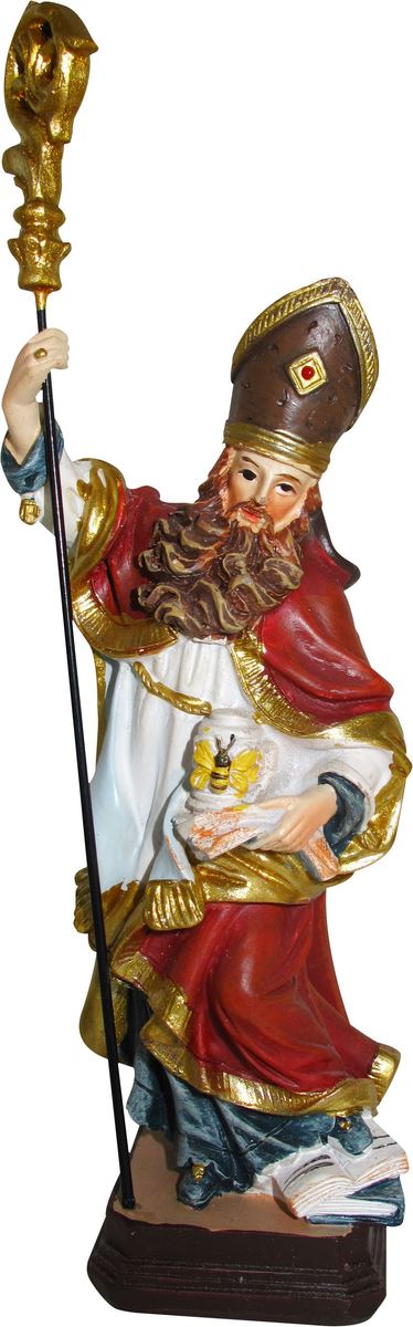 ferrari & arrighetti statua di sant'ambrogio da 12 cm in confezione regalo con segnalibro, statuetta personaggio religioso con scatola regalo decorativa, testi in it