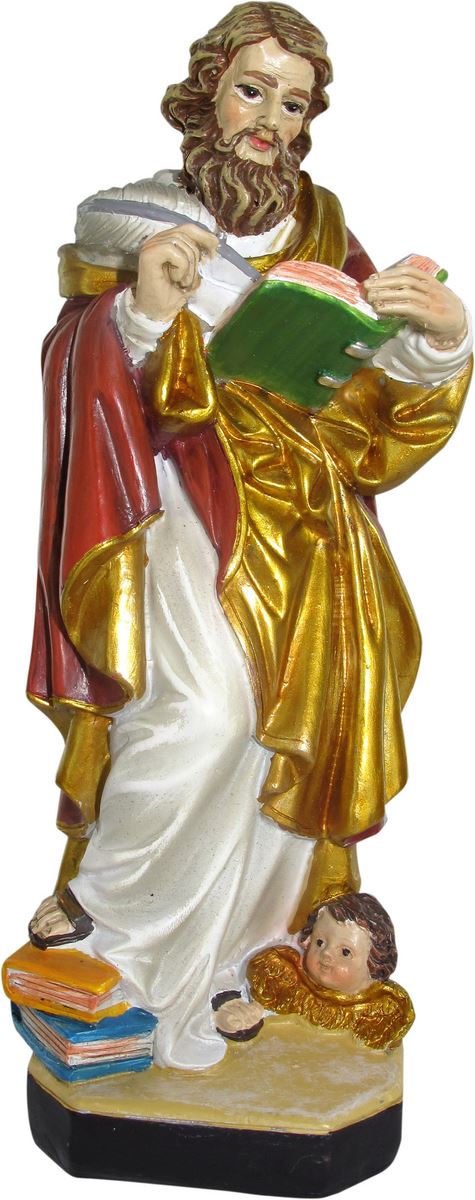 ferrari & arrighetti statua di san matteo da 12 cm in confezione regalo con segnalibro, statuetta personaggio religioso con scatola regalo decorativa, testi in it