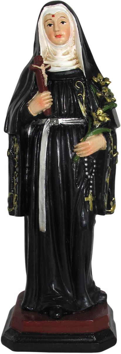 ferrari & arrighetti statua di santa rita da 12 cm in confezione regalo con segnalibro, statuetta personaggio religioso con scatola regalo decorativa, testi in it
