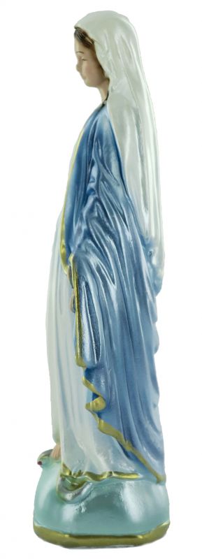 statua madonna miracolosa in gesso madreperlato dipinta a mano - 15 cm