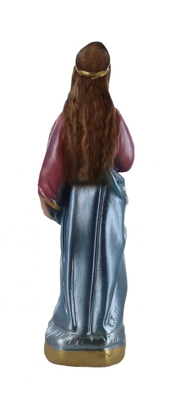 statua santa lucia in gesso madreperlato dipinta a mano - 15 cm