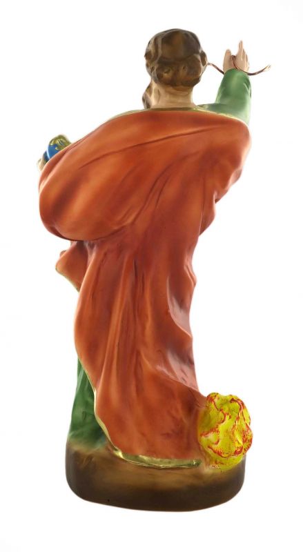 statua san paolo con serpente, in gesso dipinta a mano - 25 cm