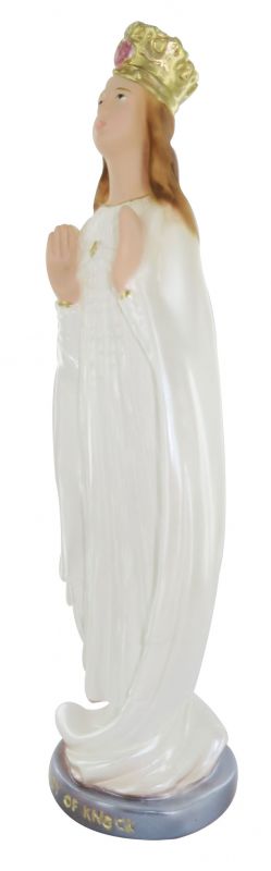 statua madonna di knock in gesso madreperlato dipinta a mano - 30 cm