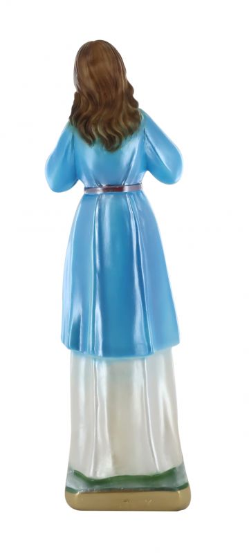 statua di sant'agata, gesso madreperlato, statua dipinta a mano, veste azzurra, 30 cm