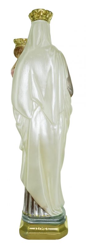 statua madonna del carmine in gesso madreperlato dipinta a mano - 40 cm