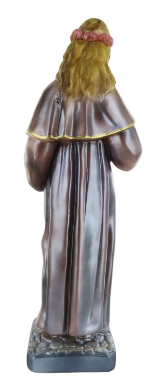statua santa rosalia in gesso madreperlato dipinta a mano - 40 cm