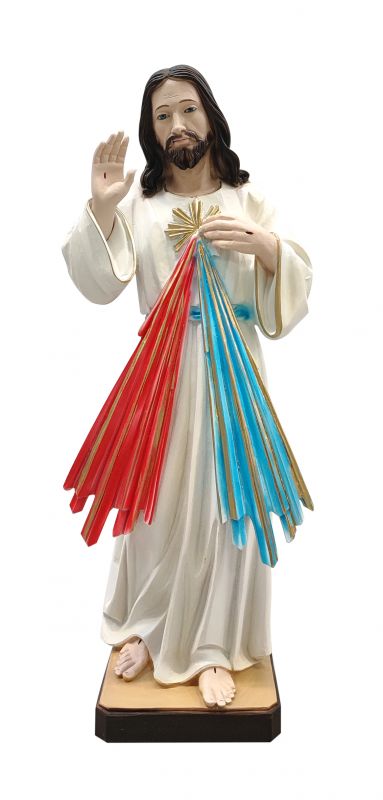 statua gesù misericordioso in resina dipinta a mano - 60 cm