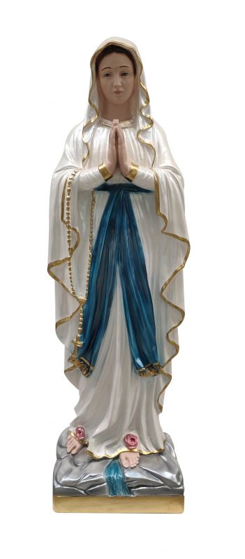 statua madonna di lourdes in gesso madreperlato dipinta a mano - 80 cm