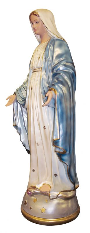 statua madonna miracolosa in gesso madreperlato dipinta a mano - 80 cm