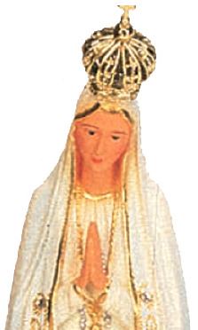 statua madonna di fatima dipinta a mano con decorazioni color oro e strass (circa 27 cm)