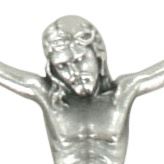 corpo di cristo per crocifisso, metallo, color argento, 6 centimetri