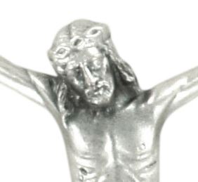 corpo di cristo per crocifisso, metallo, color argento, 11 centimetri