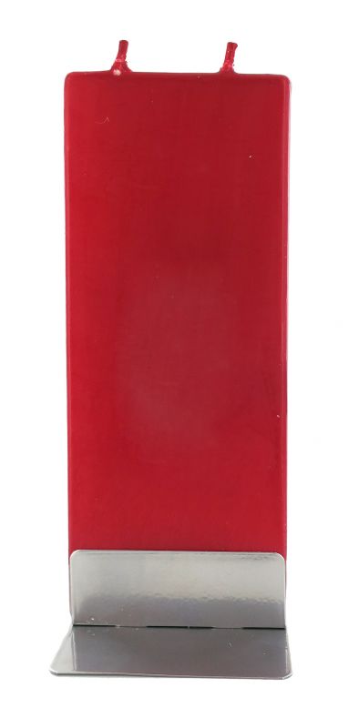 candela natalizia in cera rossa con angelo 15 x 6 cm