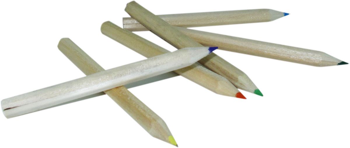 confezione piccola a forma di cilindro personalizzata con 6 matite colorate