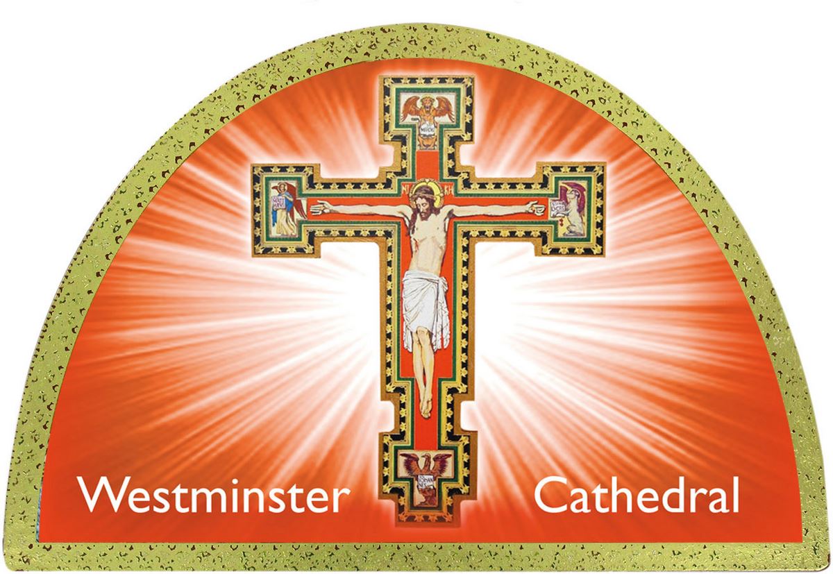 tavola cattedrale di westminster stampa su legno ad arco - 18 x 12 cm