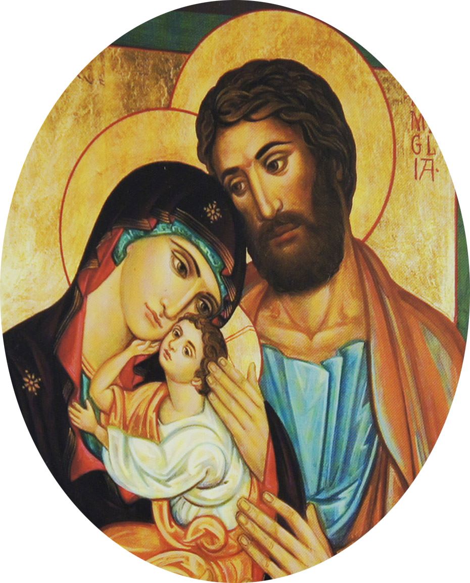 quadro icona sacra famiglia stampa su legno - 7 x 5,5 cm