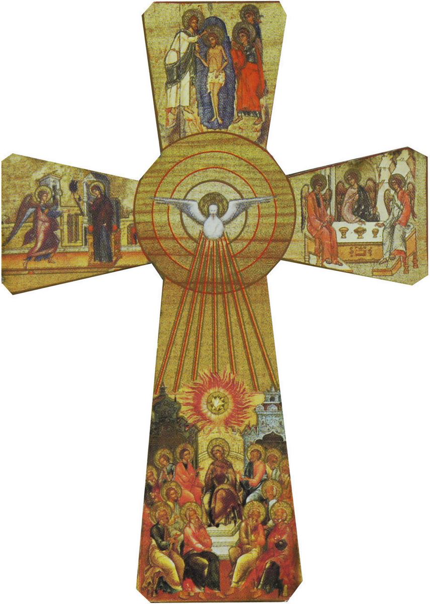 croce colomba stampa su legno - 32 x 25 cm