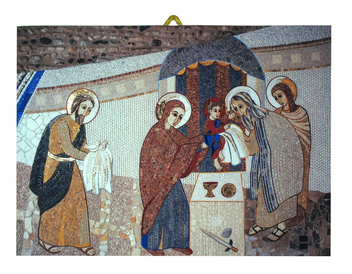 quadro stampa presentazione al tempio padre rupnik - 10,8 x 14,5 cm