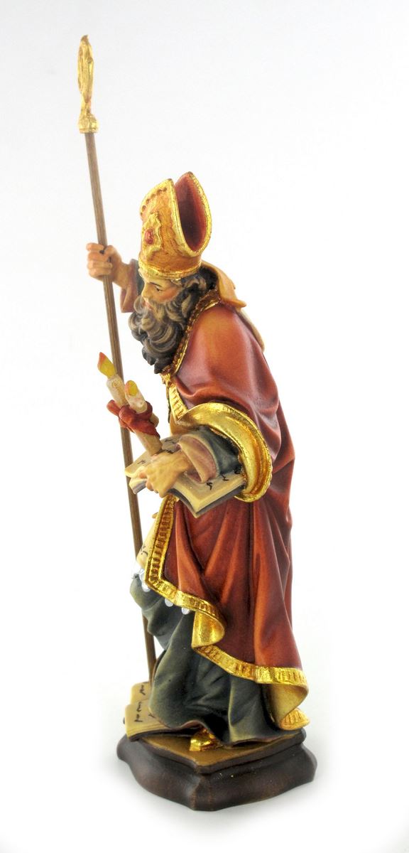 stock statua san biagio in legno dipinto a mano - 20 cm