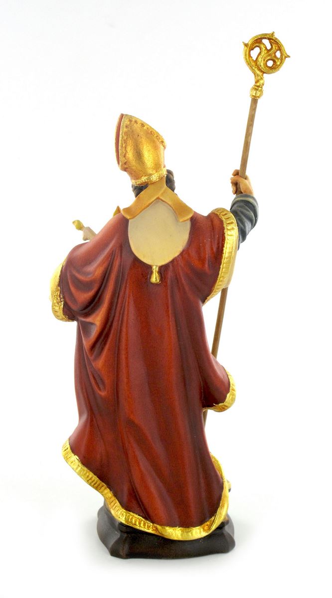 stock statua san biagio in legno dipinto a mano - 20 cm