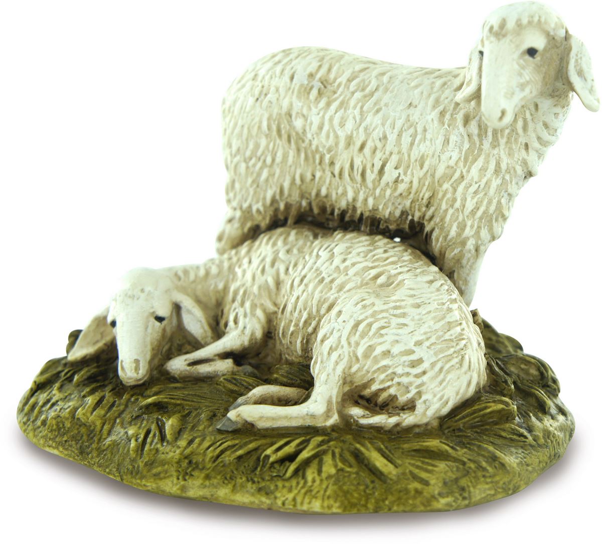 ferrari & arrighetti statuine presepe, statuina gruppo di 2 pecore per presepe da 10 cm, statuina per presepe classico / tradizionale stile martino landi, resina dipinta a mano