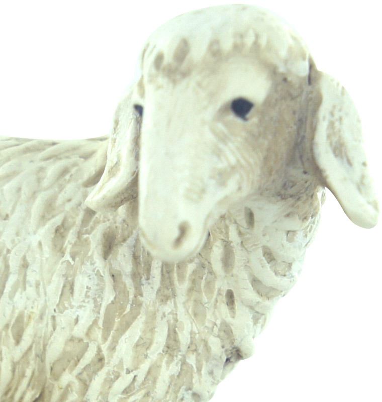 ferrari & arrighetti statuine presepe, statuina gruppo di 2 pecore per presepe da 10 cm, statuina per presepe classico / tradizionale stile martino landi, resina dipinta a mano