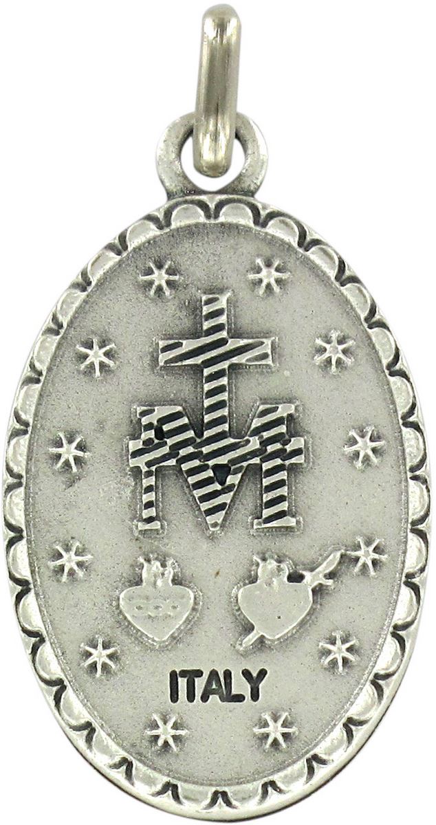 medaglia miracolosa ovale con resina - 3 cm